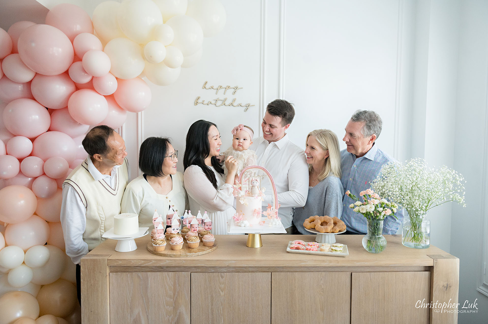 Dad Father Mom Mother Grandparents Grandmother Grandfather Daughter Baby Girl Birthday Family Picture Photo Candid Photojournalistic Natural 