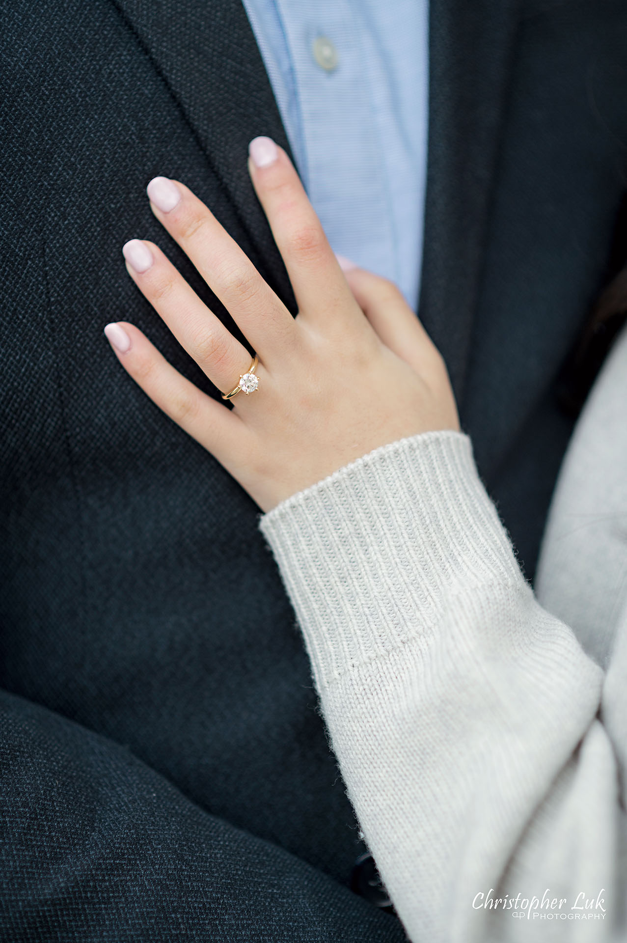 Bride Groom Engagement Rose Gold Diamond Ring Candid Natural Organic Photojournalistic Detail