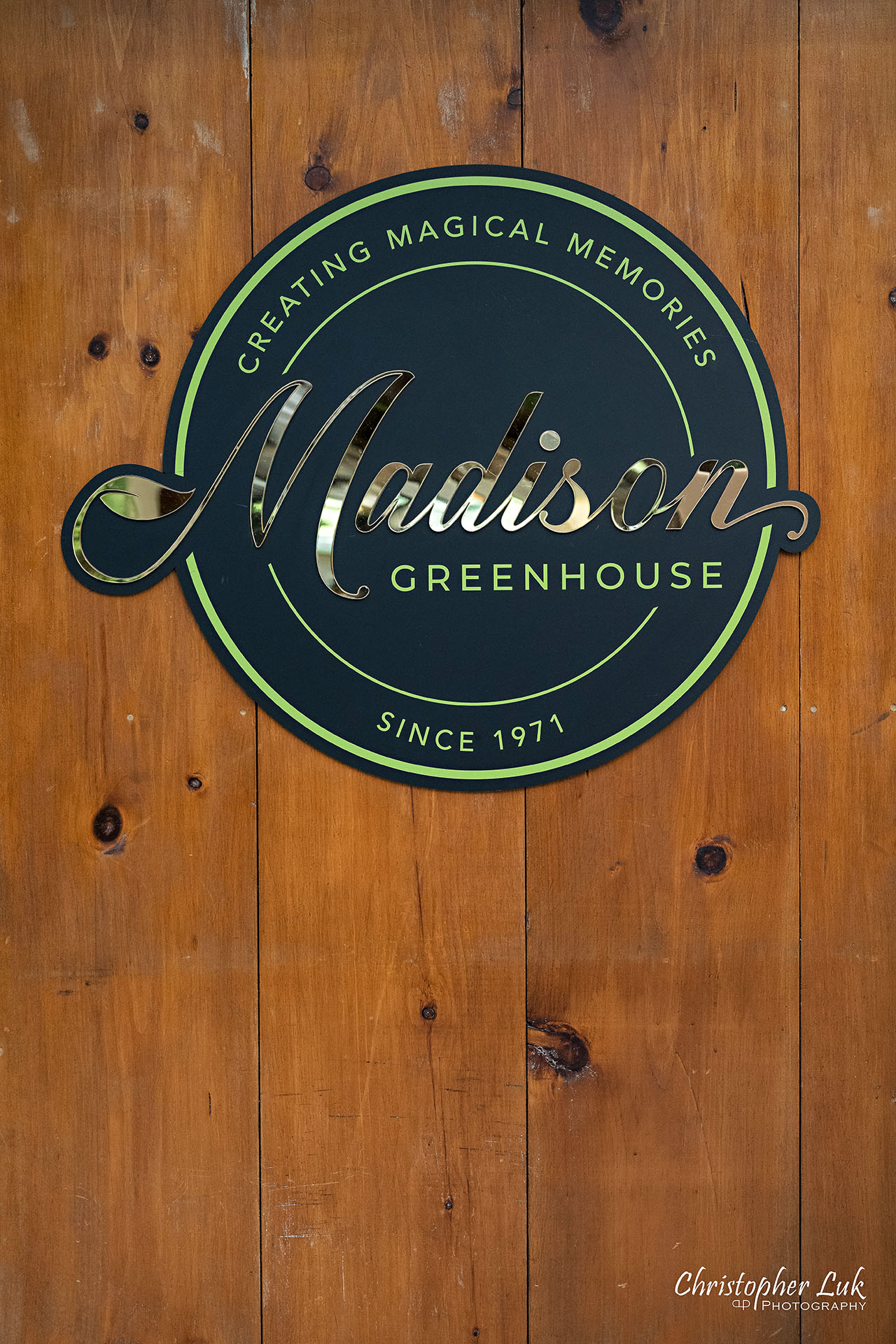 Madison Greenhouse Newmarket Event Toronto Wedding Photographer Entrance Display Sign