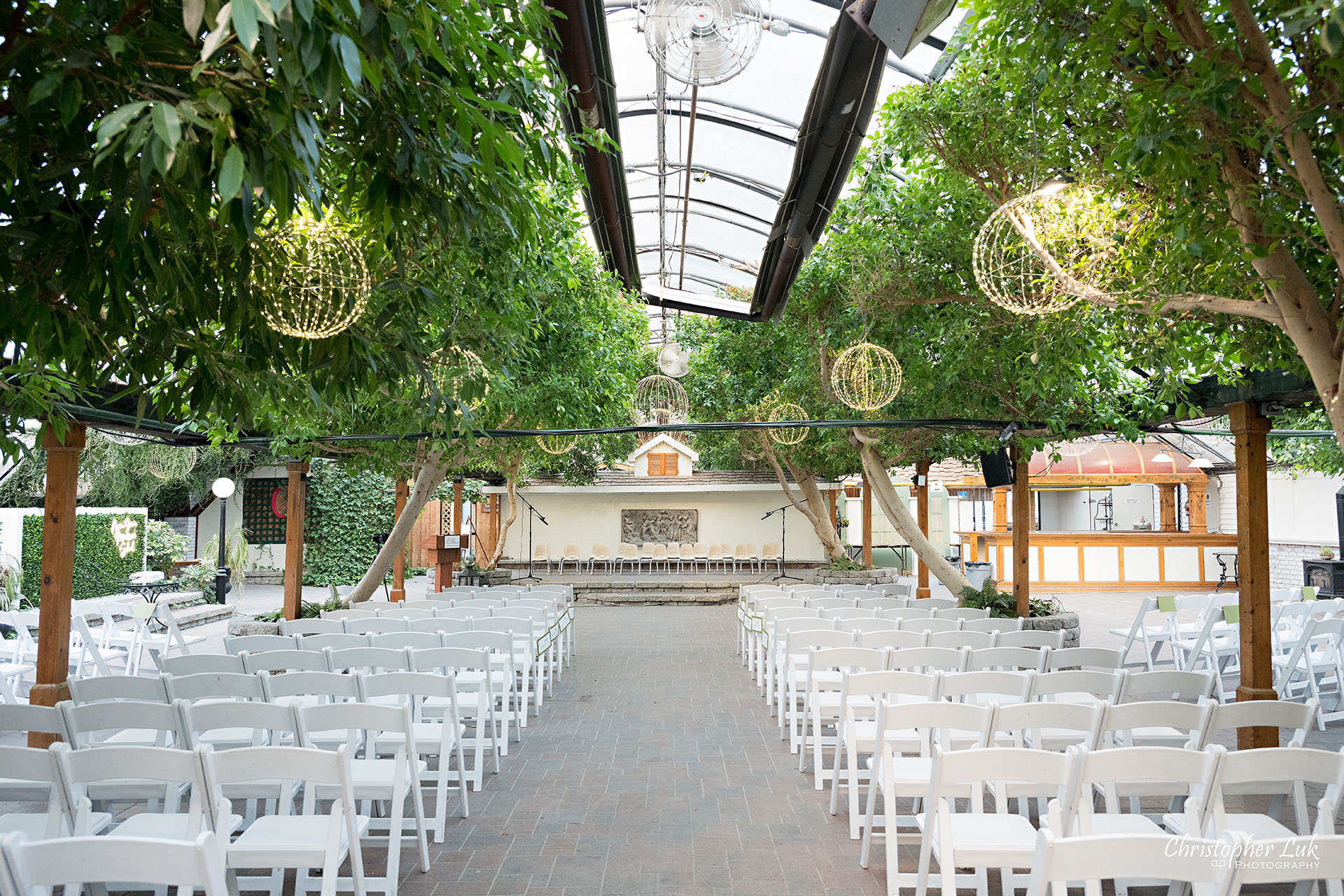 Madison Greenhouse Newmarket Event Toronto Wedding Photographer Fig Room Wide Landscape Stage