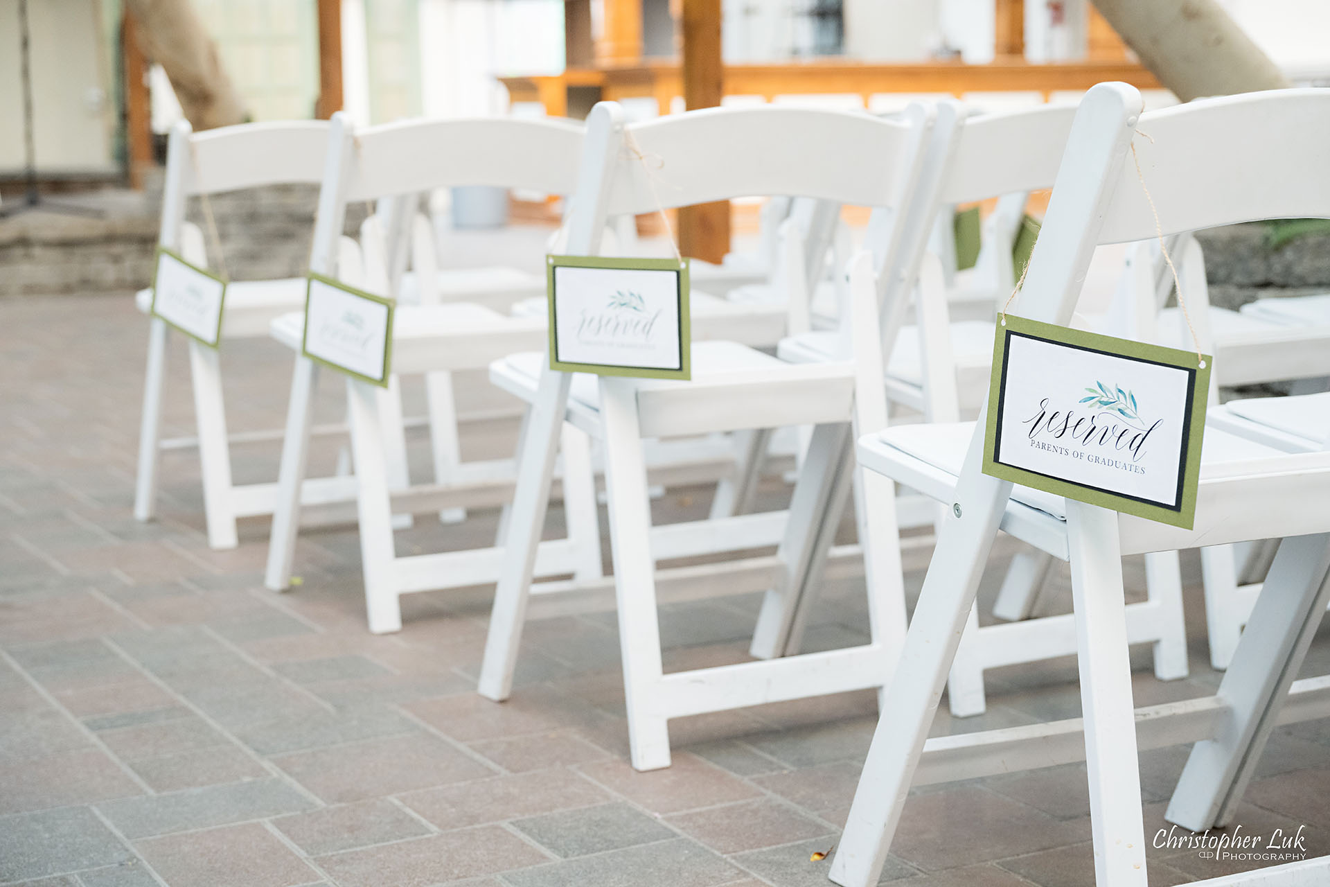 Madison Greenhouse Newmarket Event Toronto Wedding Photographer Reserved Chairs Sign Stationery