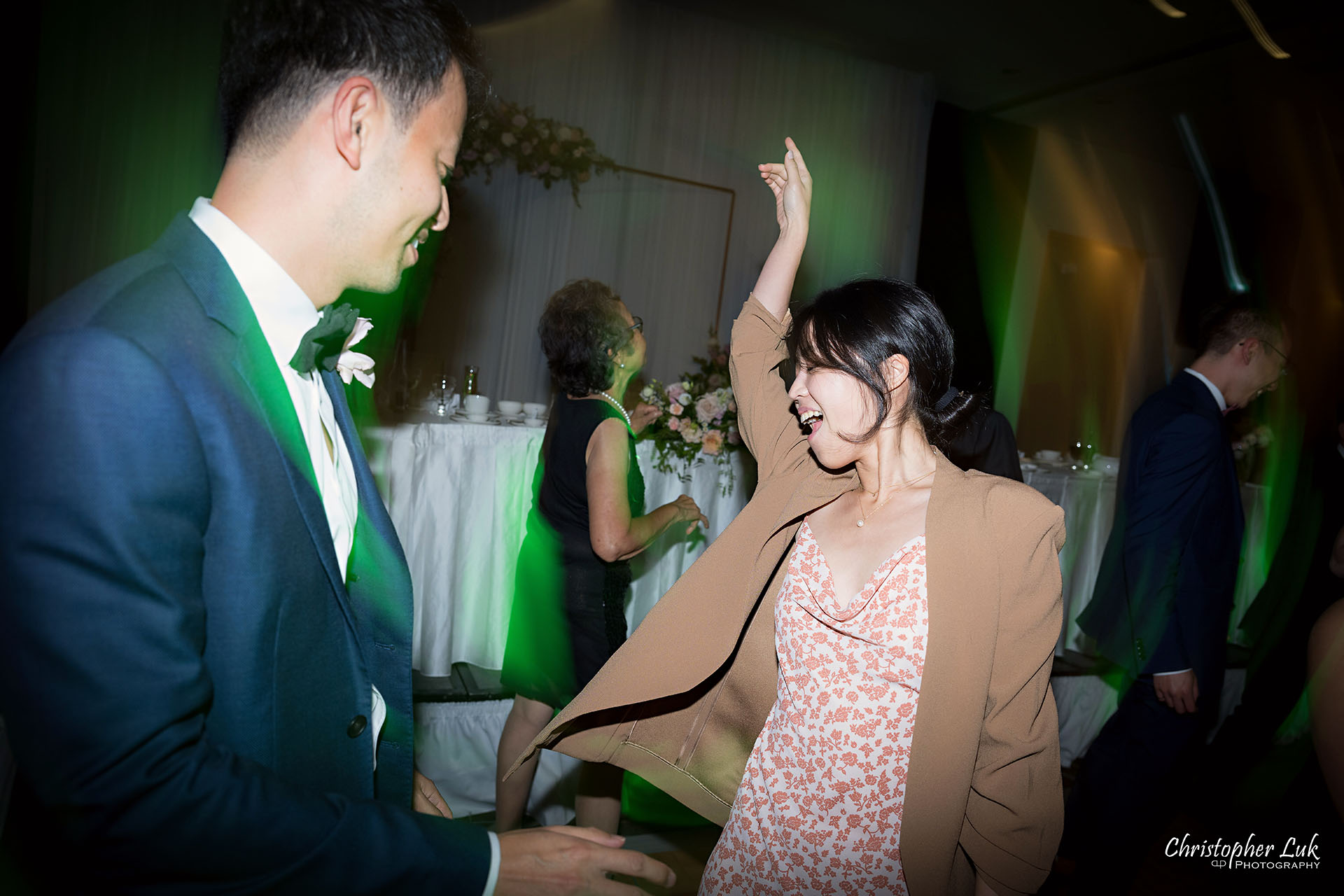 Dinner Reception Dancing Dance Floor Natural Candid Photojournalistic Organic Fun Couple