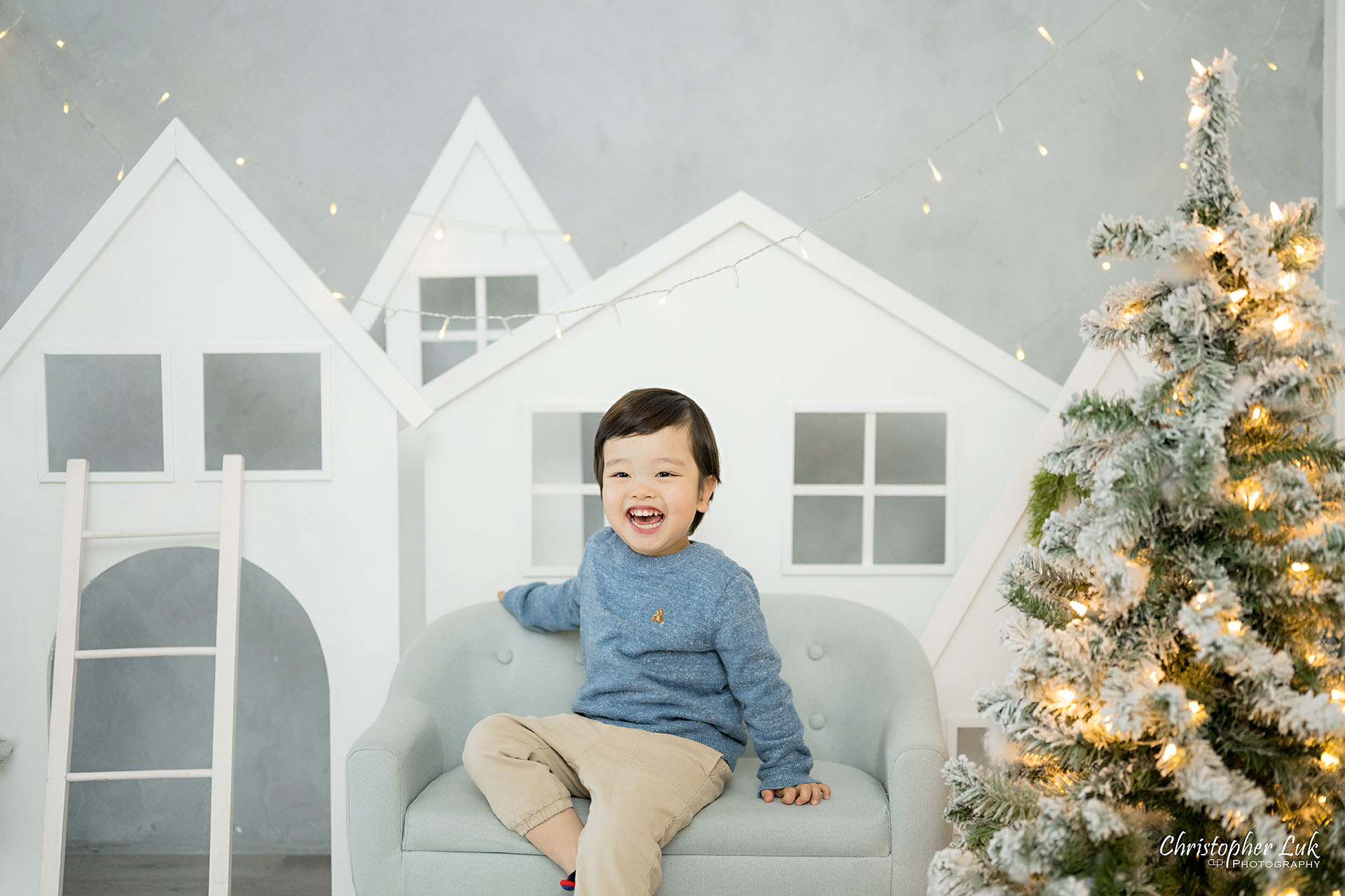 Christmas Family Photos Toronto Markham Holiday Festive Studio Pictures Photographer Natural Candid Photojournalistic Organic Son Child Laugh Fun Cute Adorable Smile