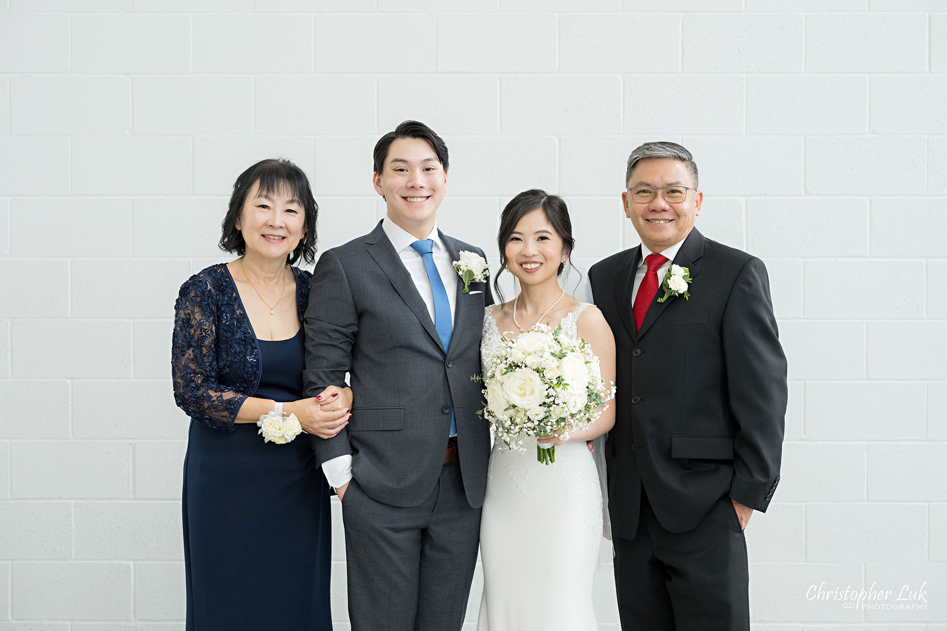 Bride Groom Parents Formal Family Portrait Group Photo 