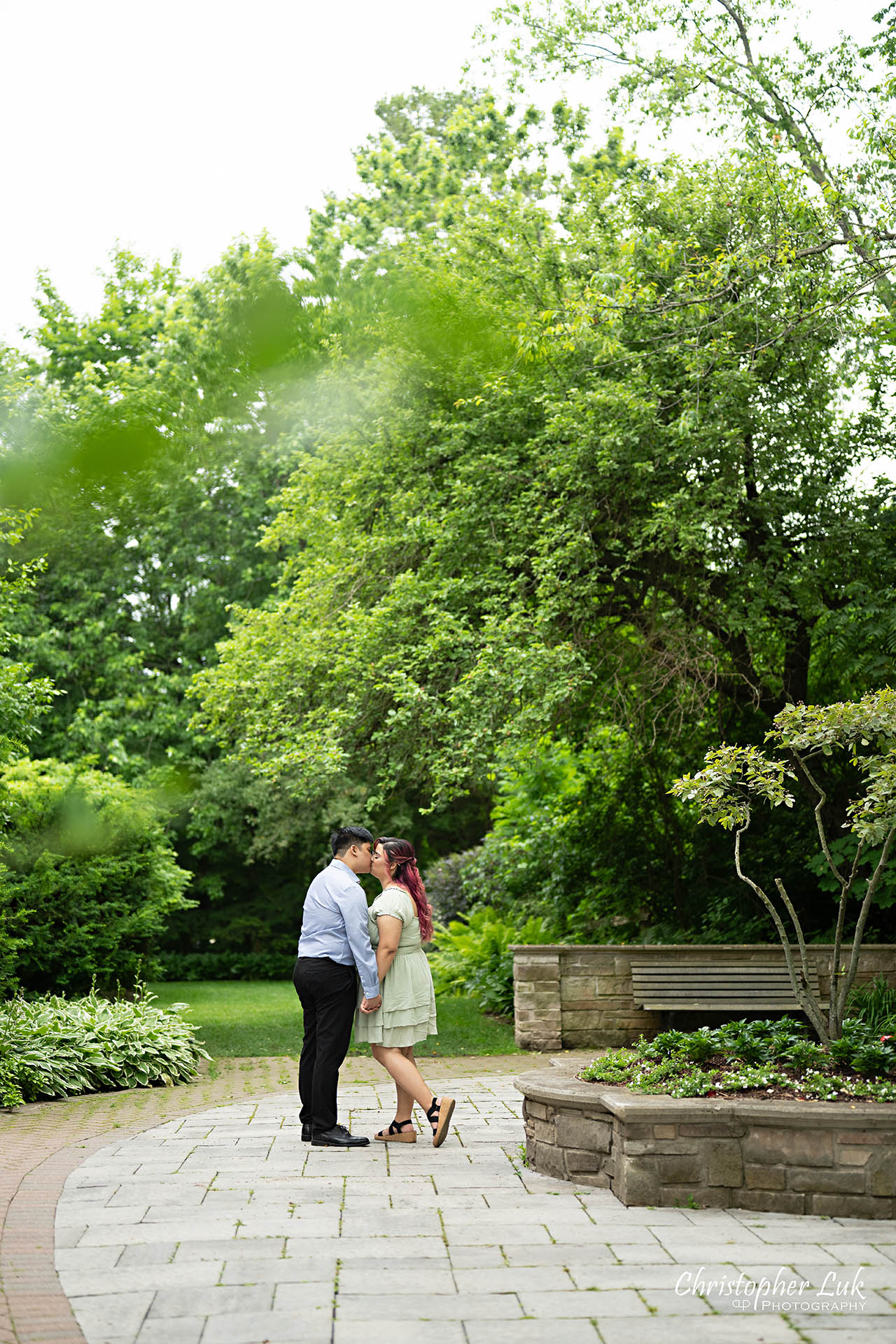 Adamson Estate Landscaped Garden Terrace Bride Groom Intimate Kiss Candid Organic Natural Photojournalistic Portrait