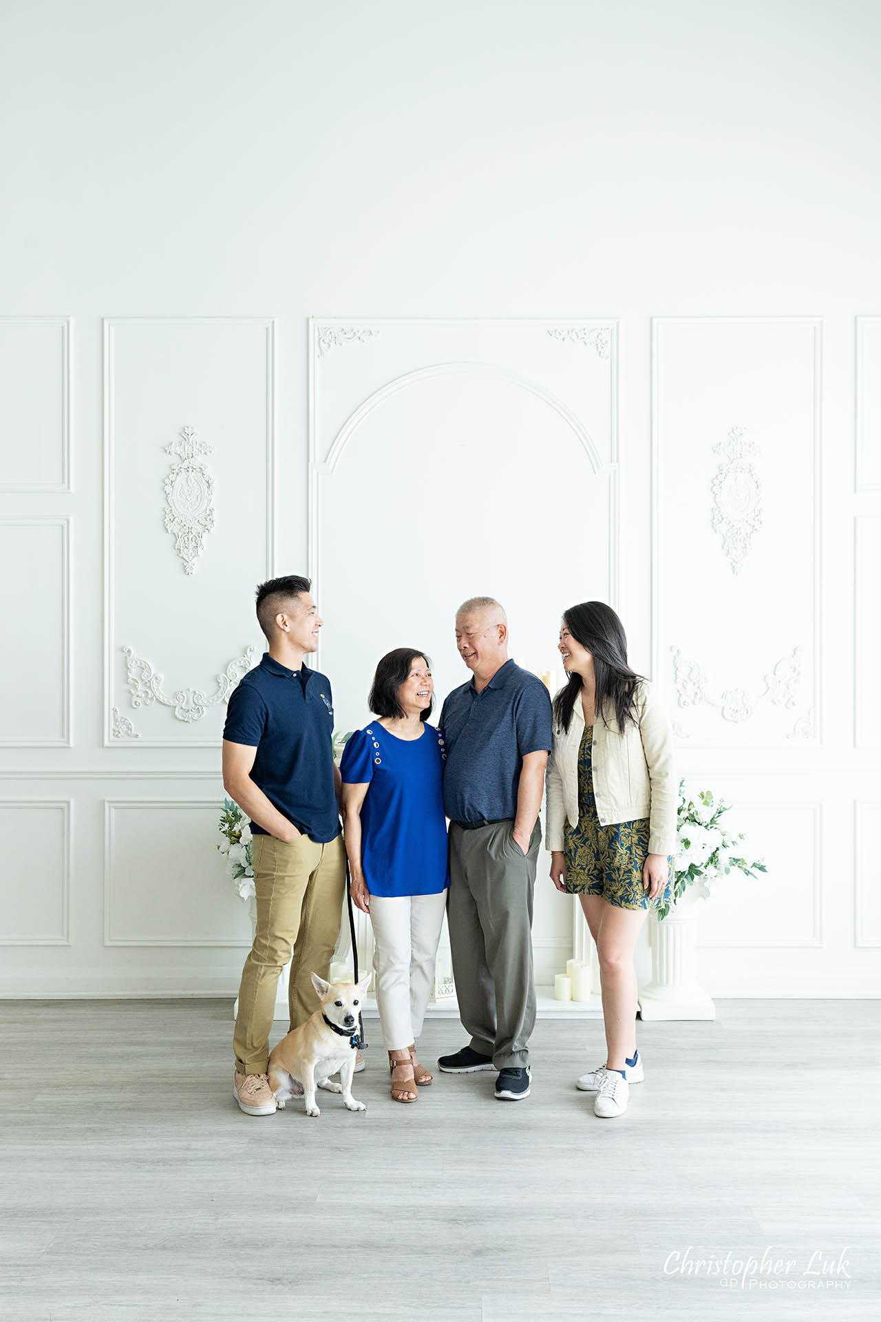 Grandparents Parents Children Dog family photo Toronto natural light photography studio portrait