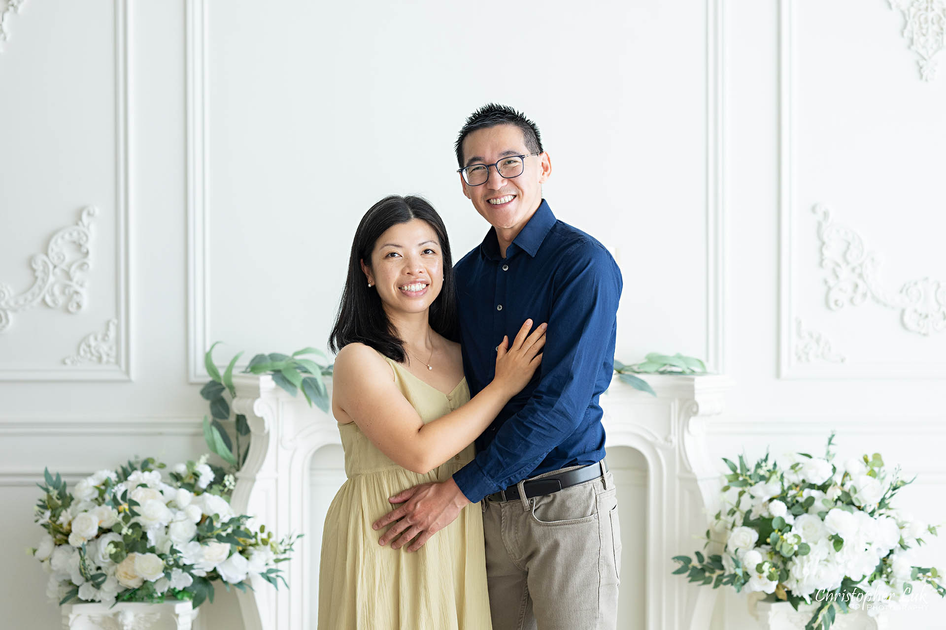 Parents couple family photo Toronto natural light photography studio smile