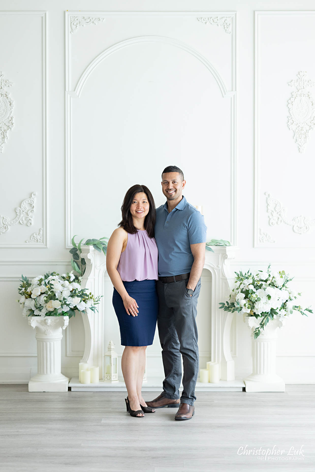 Parents couple family photo Toronto natural light photography studio smile