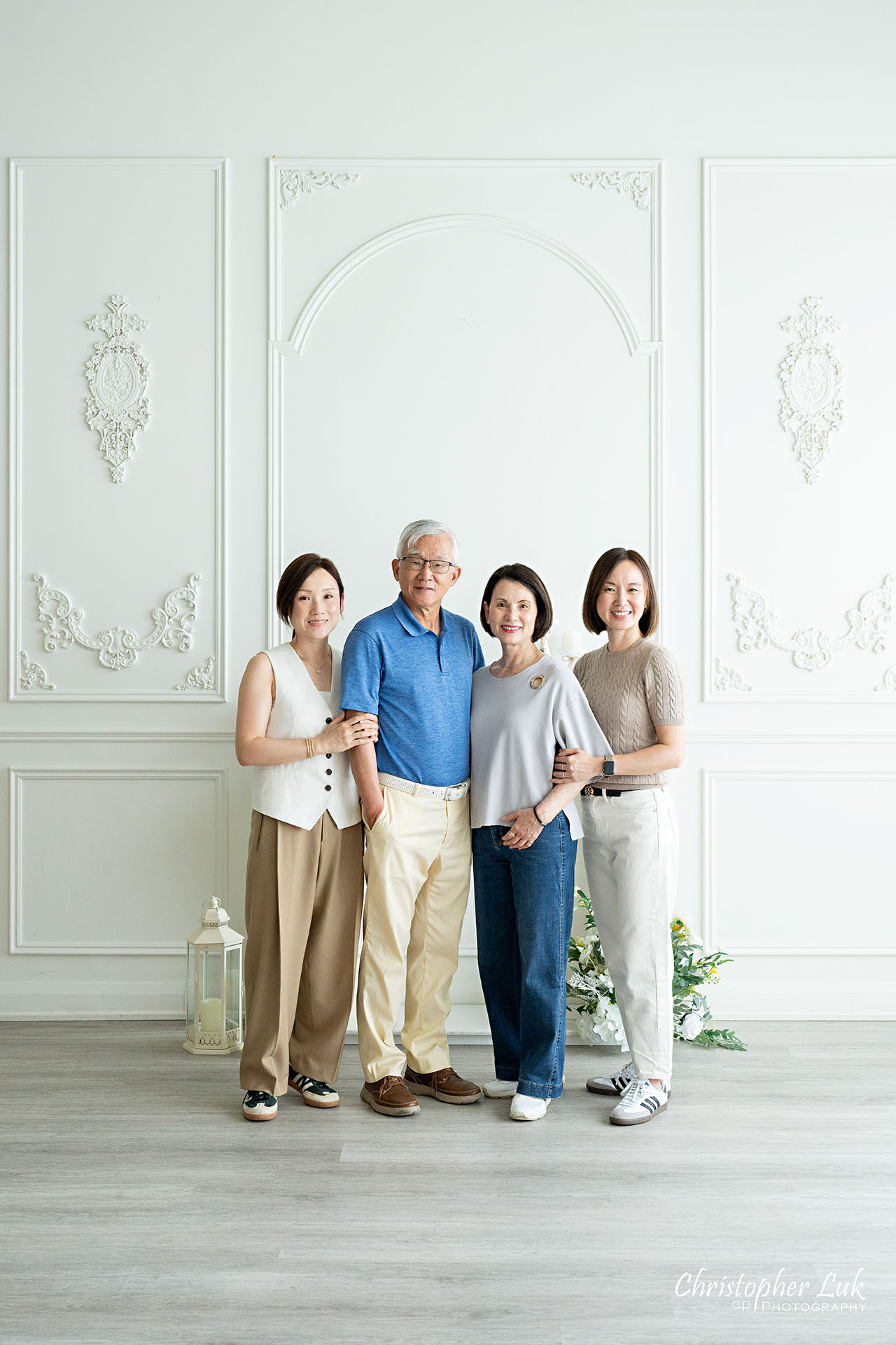 Extended Family Photo Together Grandparents Parents Mother Father Daughters Sisters Portrait