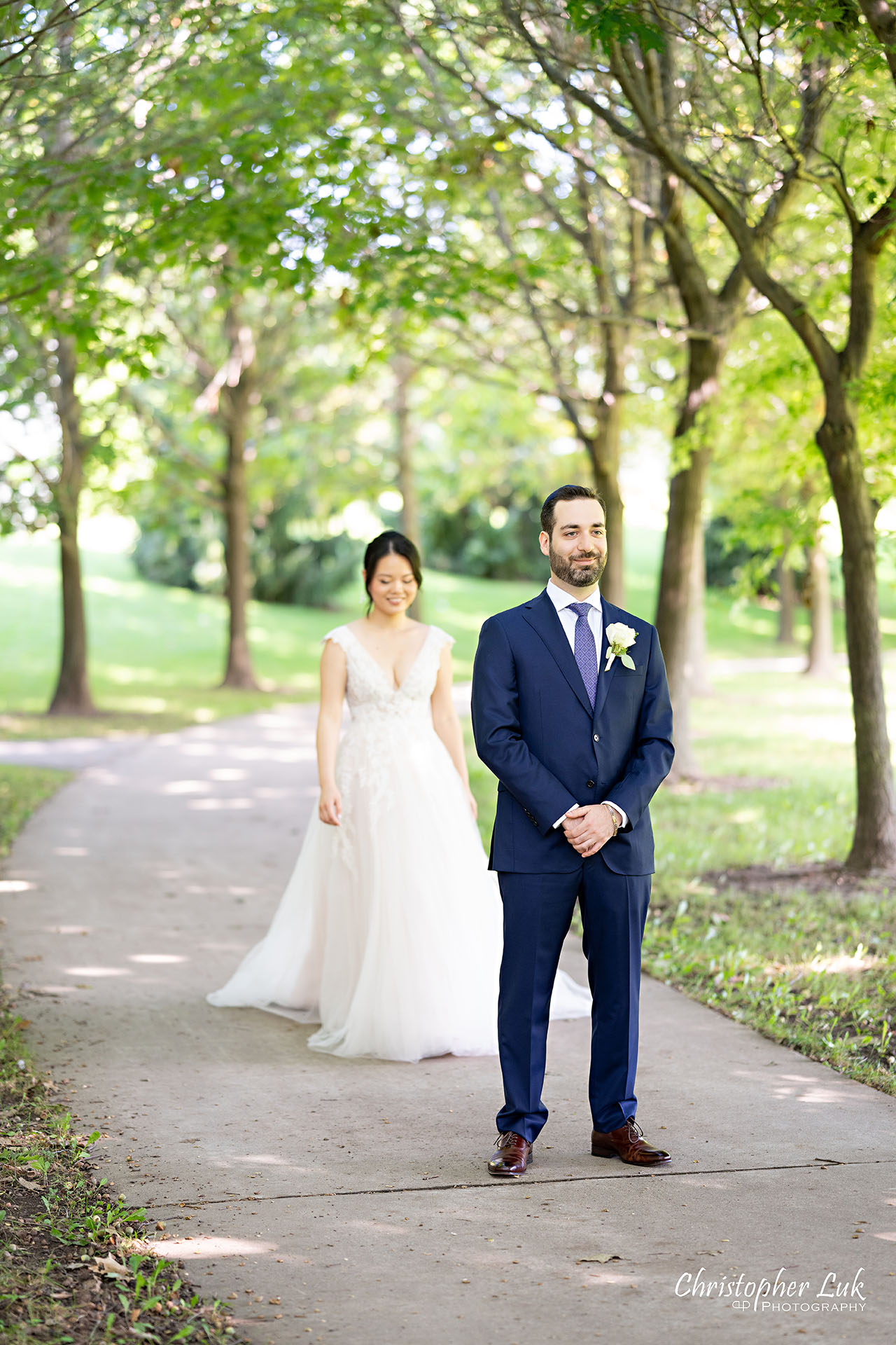 Toronto Markham Wedding Bride Groom First Look Reveal Anticipation