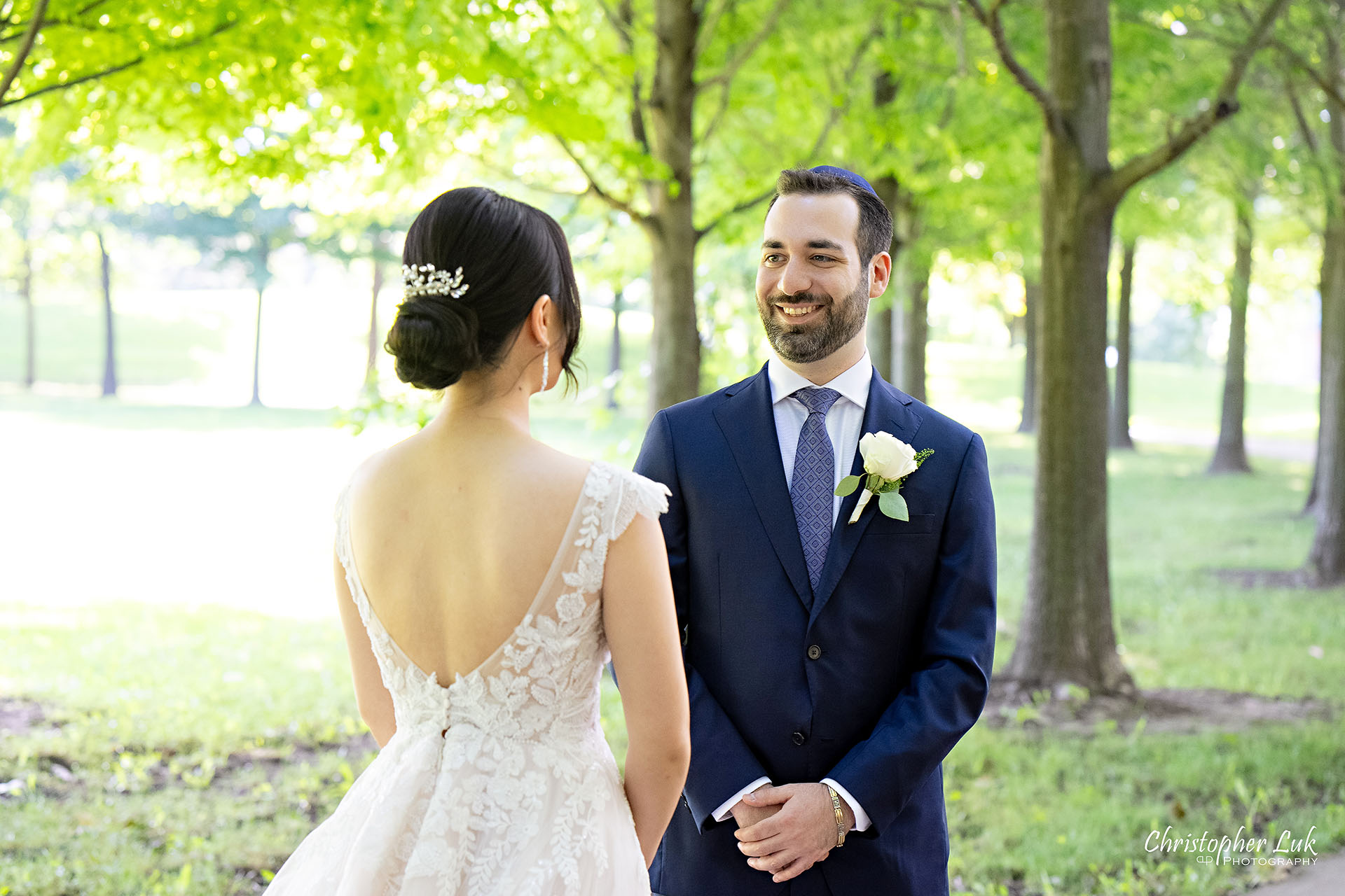 Toronto Markham Wedding Bride Groom First Look Reveal Reaction