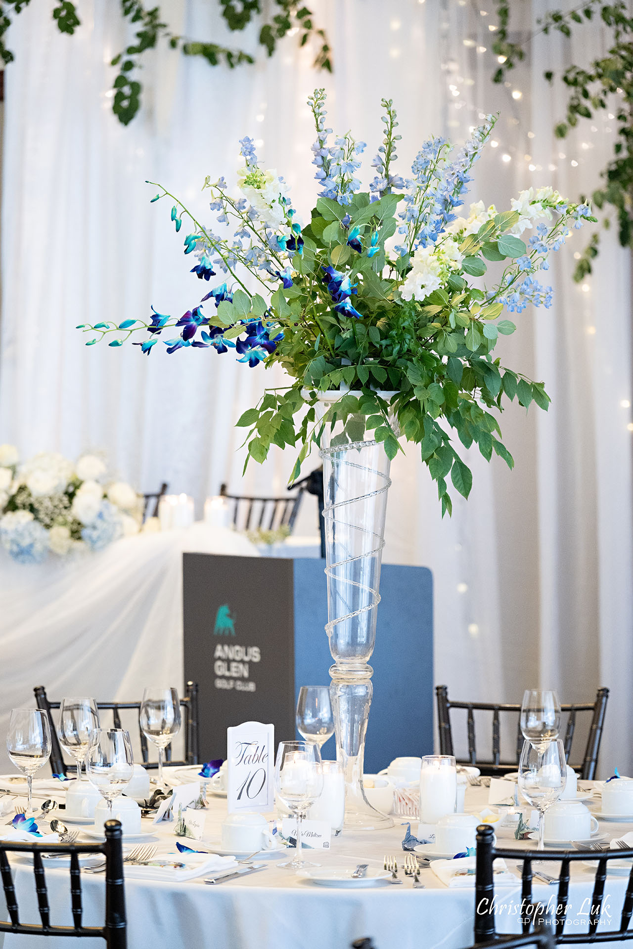 Angus Glen Golf Club Toronto Chinese Jewish Wedding Dinner Reception Floral Centrepiece Detail