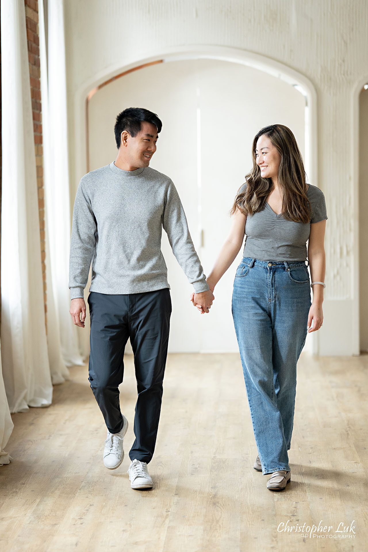 Archive Studios Toronto Surprise Wedding Proposal Bride Groom Holding Hands Walking Smiling Candid Natural Organic Photojournalistic 