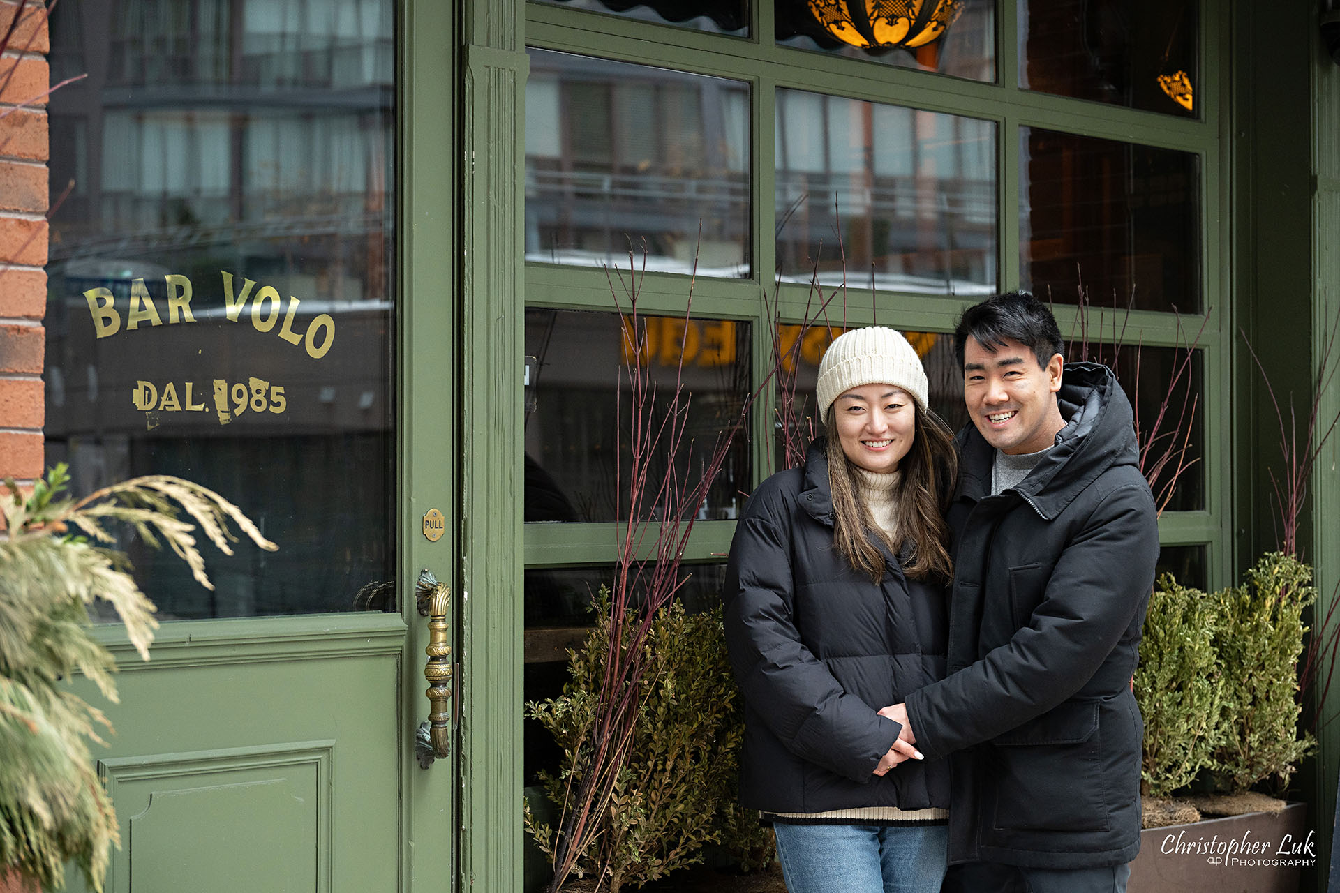 Bar Volo Toronto Restaurant Surprise Wedding Proposal Bride Groom Portrait Smile