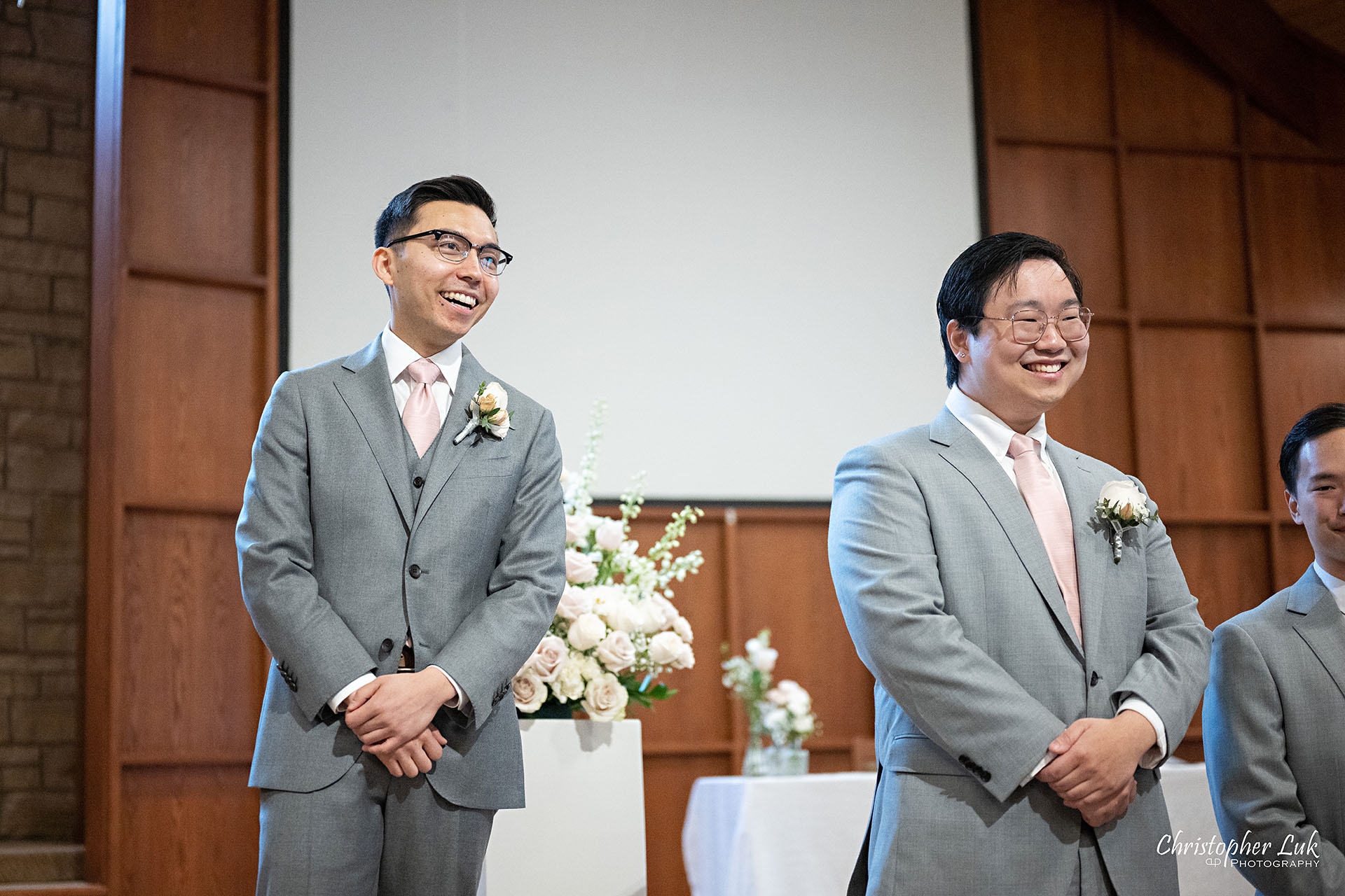 Cornerstone Chinese Alliance Church Wedding Groom Reaction Smile Laugh Candid Natural Organic Photojournalistic