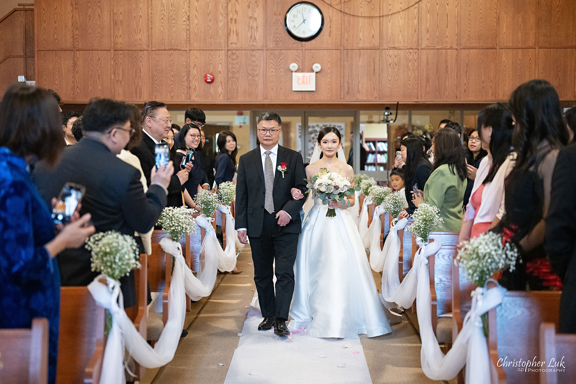 Cornerstone Chinese Alliance Church Wedding Father Bride Walking Down the Aisle Candid Natural Organic Photojournalistic
