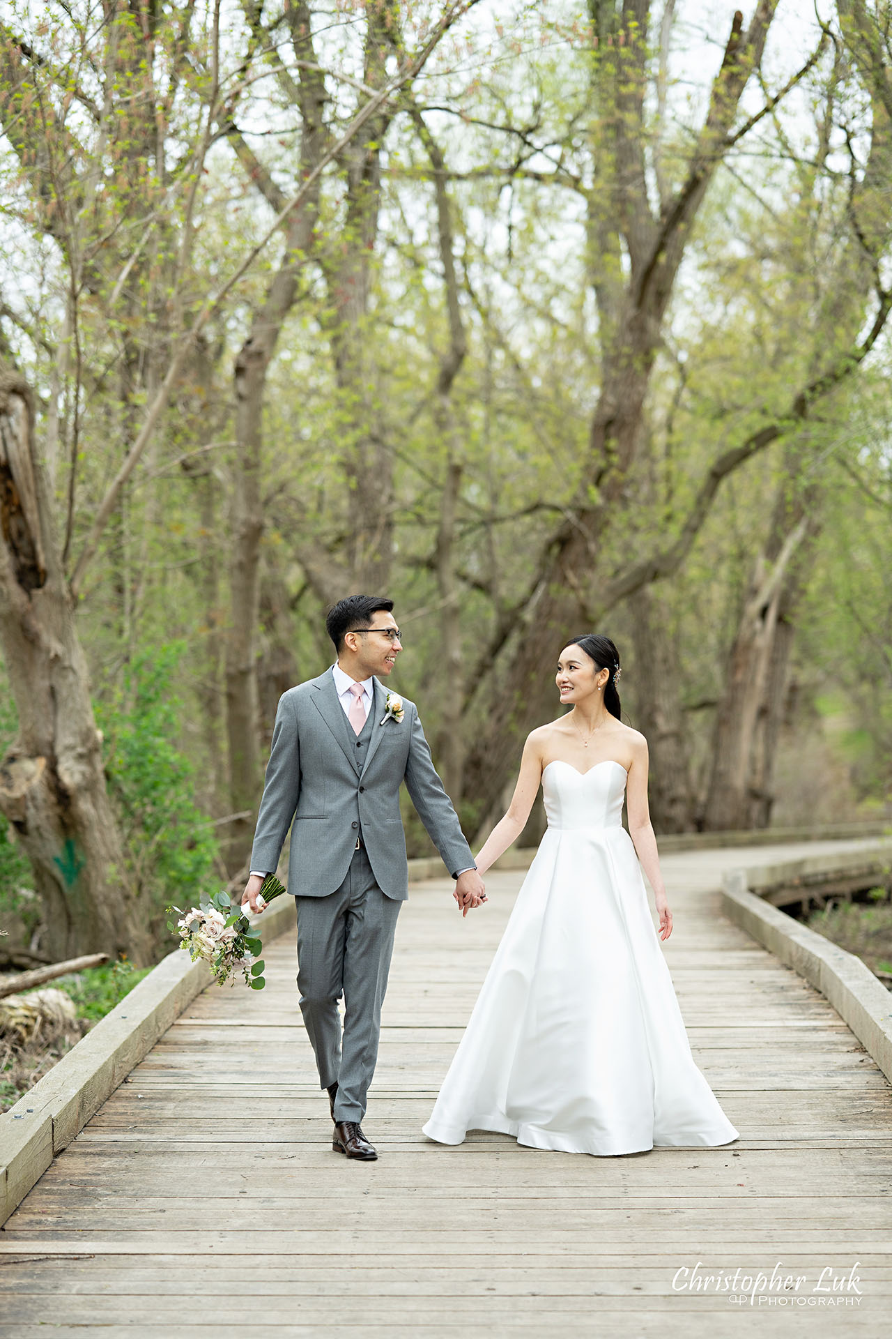 Main Street Unionville Boardwalk Bridge Walking Trail Pathway Markham Wedding Photography Bride Groom Portrait Candid Natural Organic Photojournalistic