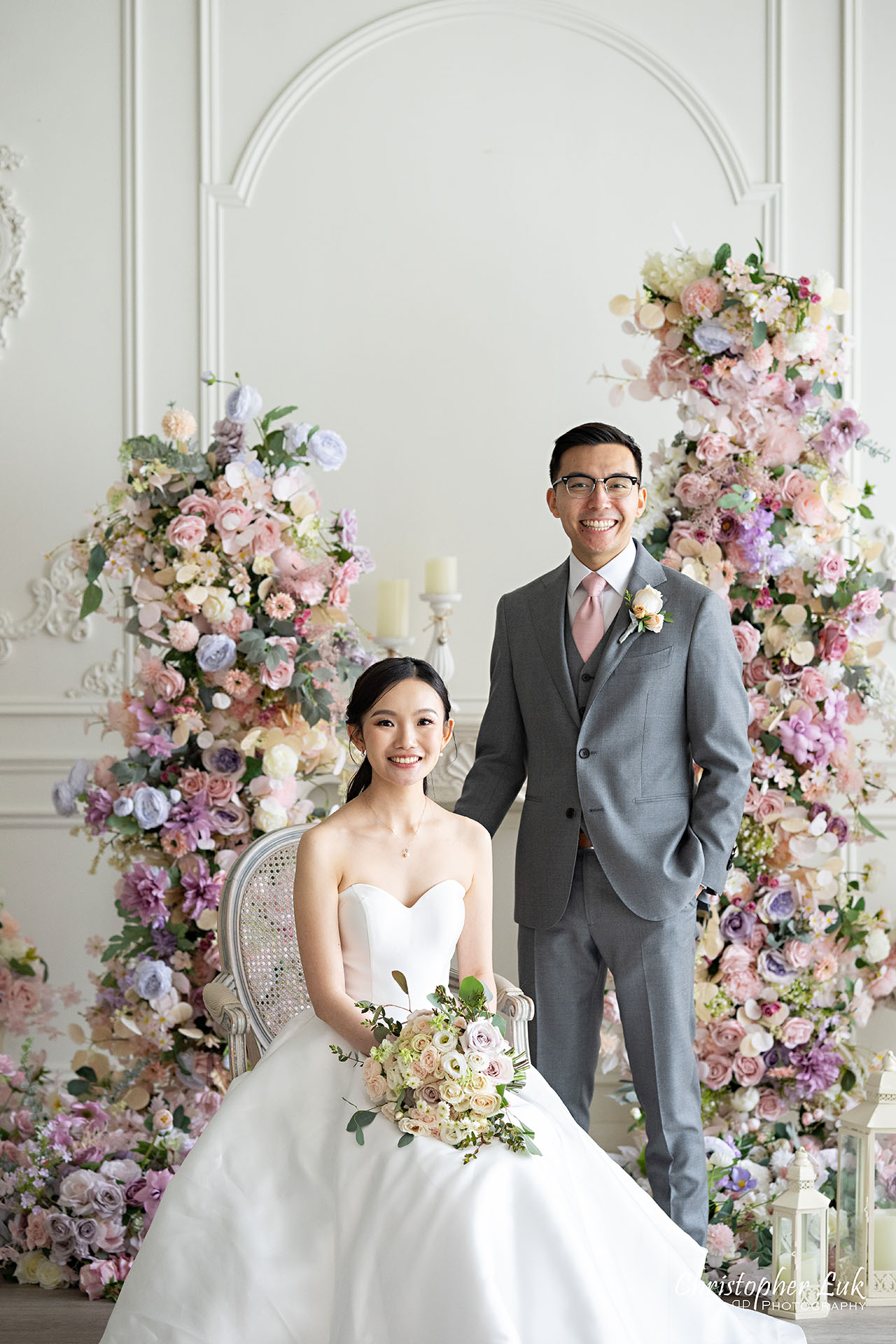 Markham Unionville Toronto Wedding Photographer Bride Groom Espace Studio Richmond Hill Floral Arch