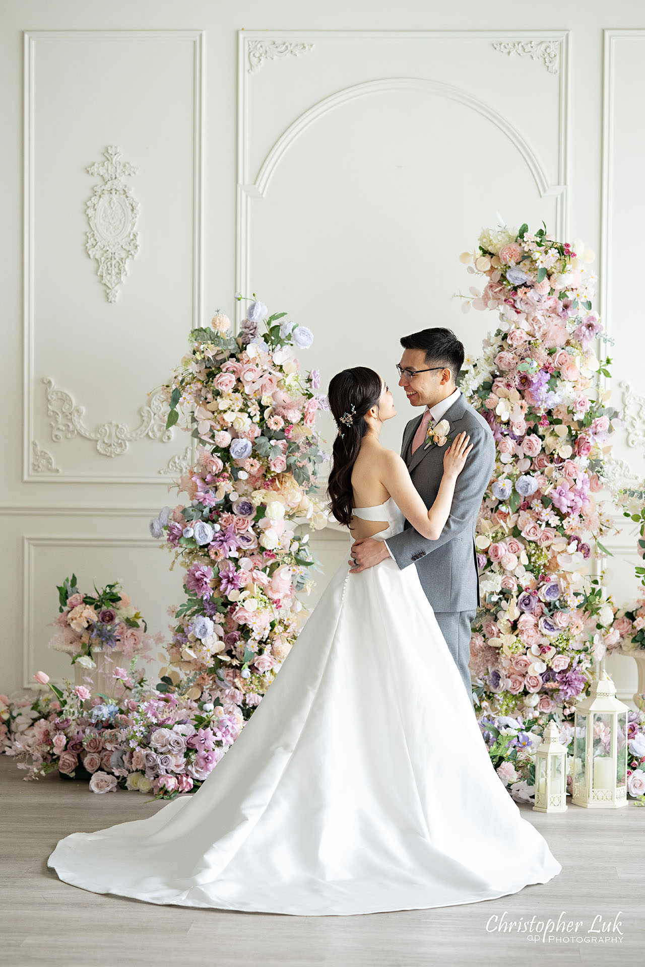 Markham Unionville Toronto Wedding Photographer Bride Groom Espace Studio Richmond Hill Floral Arch