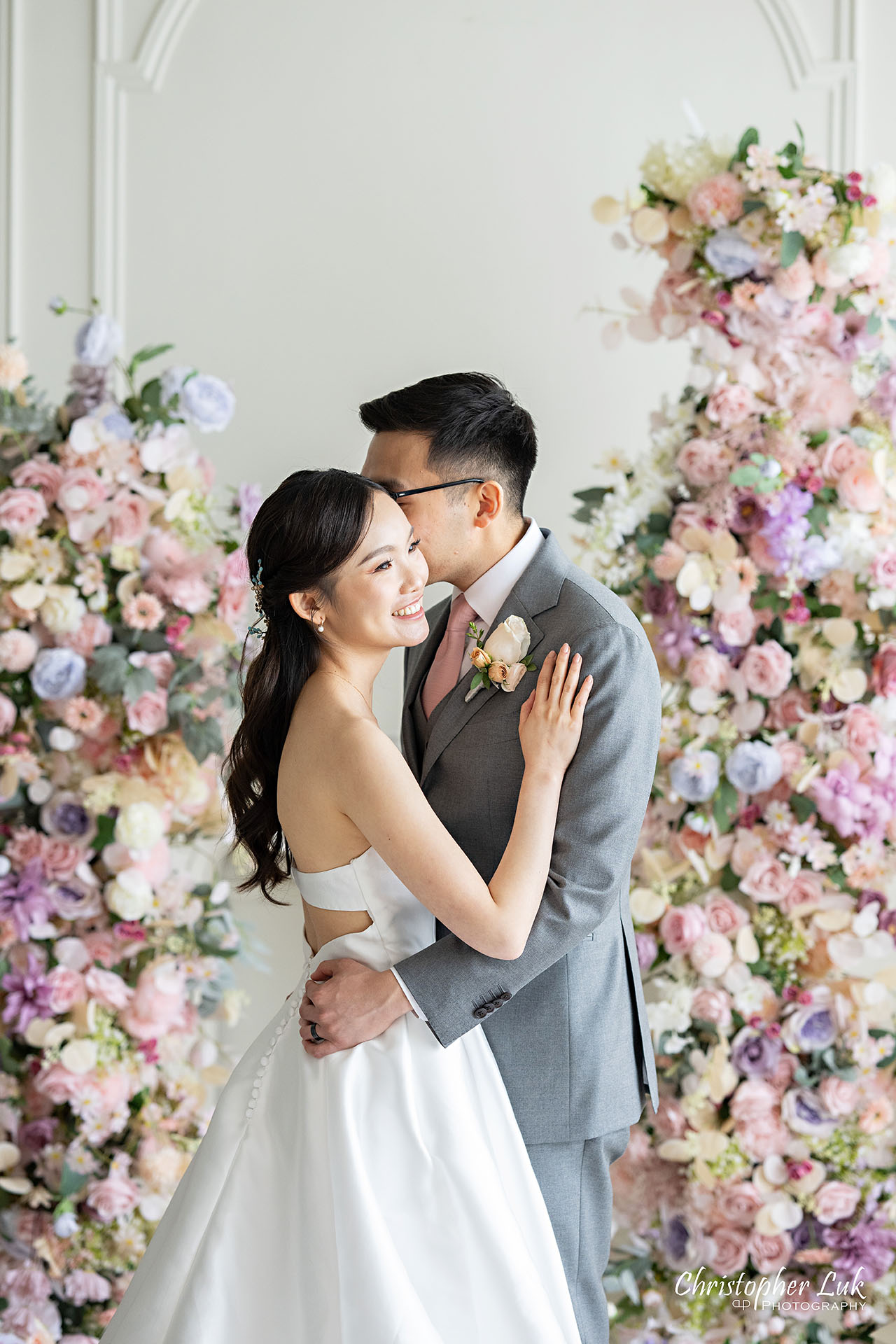 Markham Unionville Toronto Wedding Photographer Bride Groom Espace Studio Richmond Hill Floral Arch
