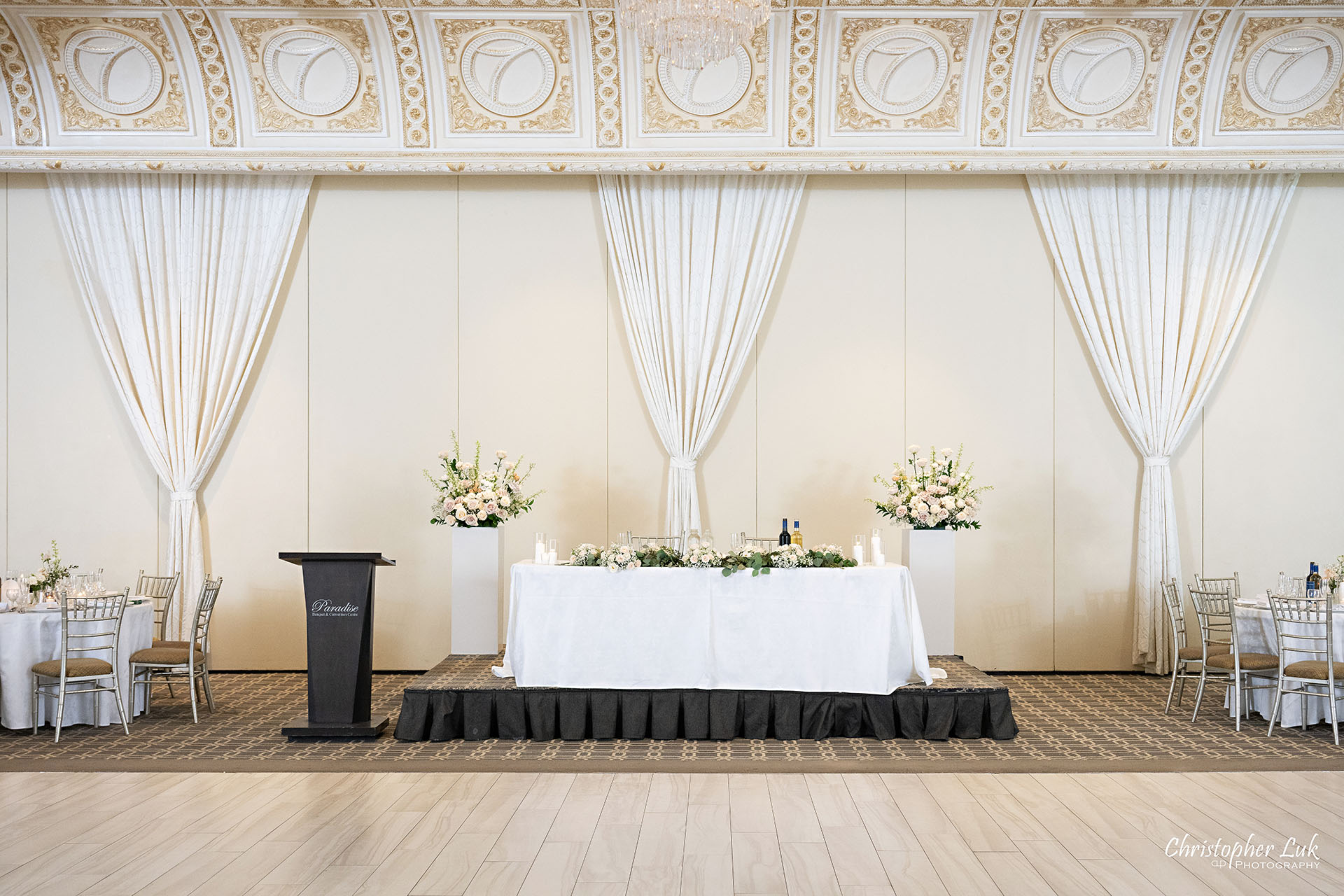 Paramount Banquet Hall Dinner Reception Queen Victoria Room Head Table